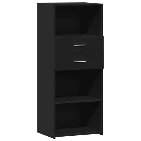 VidaXL Wysoka szafka, czarna, 50x42,5x124 cm, materiał drewnopochodny VidaXL Wysoka szafka, czarna, 50x42,5x124 cm, materiał drewnopochodny