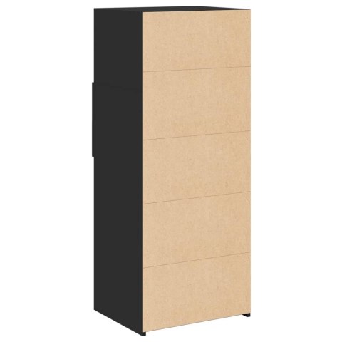 VidaXL Wysoka szafka, czarna, 50x42,5x124 cm, materiał drewnopochodny VidaXL Wysoka szafka, czarna, 50x42,5x124 cm, materiał drewnopochodny