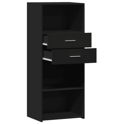 VidaXL Wysoka szafka, czarna, 50x42,5x124 cm, materiał drewnopochodny VidaXL Wysoka szafka, czarna, 50x42,5x124 cm, materiał drewnopochodny