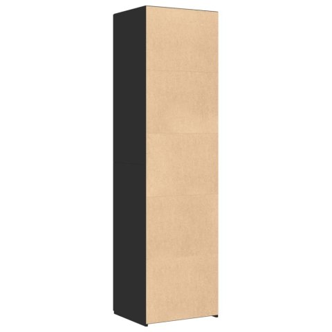 Wysoka szafka, czarna, 50x42,5x185 cm, materiał drewnopochodny Wysoka szafka, czarna, 50x42,5x185 cm, materiał drewnopochodny