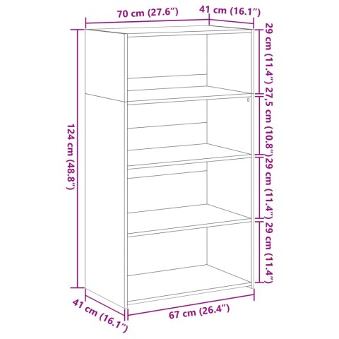 VidaXL Wysoka szafka, czarna, 70x41x124 cm, materiał drewnopochodny VidaXL Wysoka szafka, czarna, 70x41x124 cm, materiał drewnopochodny