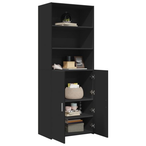 VidaXL Wysoka szafka, czarna, 70x42,5x185 cm, materiał drewnopochodny VidaXL Wysoka szafka, czarna, 70x42,5x185 cm, materiał drewnopochodny