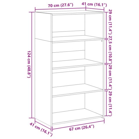 VidaXL Wysoka szafka, dąb sonoma, 70x41x124cm, materiał drewnopochodny VidaXL Wysoka szafka, dąb sonoma, 70x41x124cm, materiał drewnopochodny