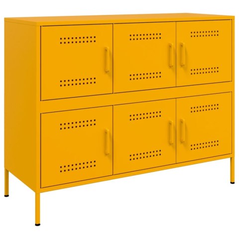 VidaXL Szafka, musztardowa, 100,5x39x79 cm, stal walcowana na zimno VidaXL Szafka, musztardowa, 100,5x39x79 cm, stal walcowana na zimno