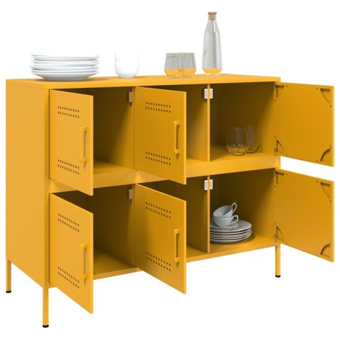 VidaXL Szafka, musztardowa, 100,5x39x79 cm, stal walcowana na zimno VidaXL Szafka, musztardowa, 100,5x39x79 cm, stal walcowana na zimno