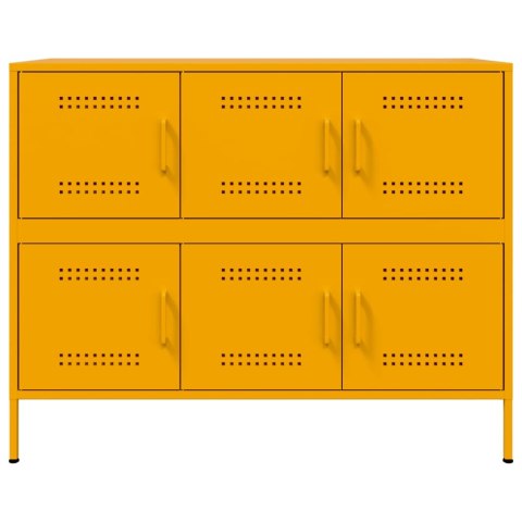 VidaXL Szafka, musztardowa, 100,5x39x79 cm, stal walcowana na zimno VidaXL Szafka, musztardowa, 100,5x39x79 cm, stal walcowana na zimno