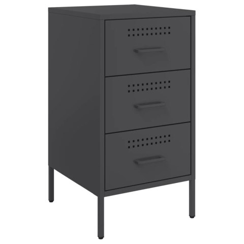 VidaXL Szafka nocna, czarna, 36x39x68 cm, stal walcowana na zimno VidaXL Szafka nocna, czarna, 36x39x68 cm, stal walcowana na zimno