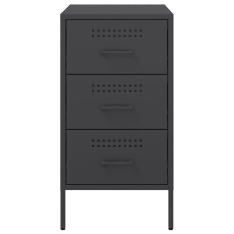 VidaXL Szafka nocna, czarna, 36x39x68 cm, stal walcowana na zimno VidaXL Szafka nocna, czarna, 36x39x68 cm, stal walcowana na zimno