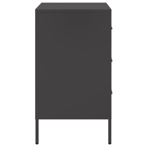 VidaXL Szafka nocna, czarna, 36x39x68 cm, stal walcowana na zimno VidaXL Szafka nocna, czarna, 36x39x68 cm, stal walcowana na zimno