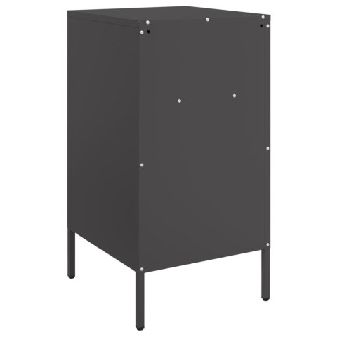 VidaXL Szafka nocna, czarna, 36x39x68 cm, stal walcowana na zimno VidaXL Szafka nocna, czarna, 36x39x68 cm, stal walcowana na zimno