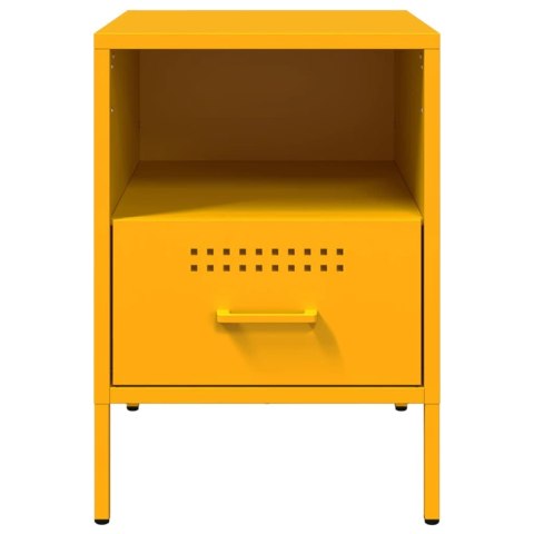 VidaXL Szafka nocna, musztardowa, 36x39x50,5 cm, stal walcowana VidaXL Szafka nocna, musztardowa, 36x39x50,5 cm, stal walcowana