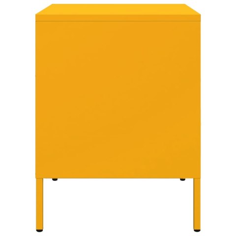 VidaXL Szafka nocna, musztardowa, 36x39x50,5 cm, stal walcowana VidaXL Szafka nocna, musztardowa, 36x39x50,5 cm, stal walcowana