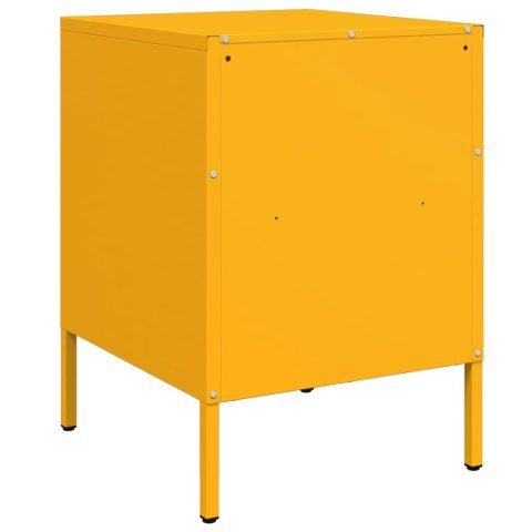 VidaXL Szafka nocna, musztardowa, 36x39x50,5 cm, stal walcowana VidaXL Szafka nocna, musztardowa, 36x39x50,5 cm, stal walcowana