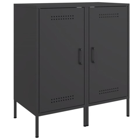 VidaXL Szafki, 2 szt., czarne, 36x39x79 cm, stal walcowana na zimno VidaXL Szafki, 2 szt., czarne, 36x39x79 cm, stal walcowana na zimno