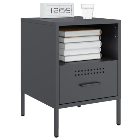 VidaXL Szafki nocne, 2 szt., antracytowe, 36x39x50,5 cm, stal VidaXL Szafki nocne, 2 szt., antracytowe, 36x39x50,5 cm, stal