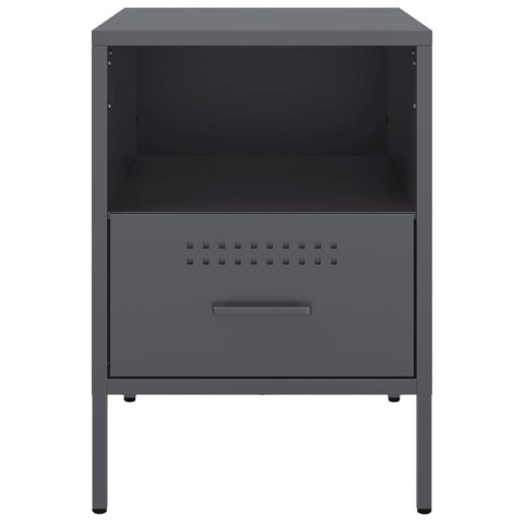 VidaXL Szafki nocne, 2 szt., antracytowe, 36x39x50,5 cm, stal VidaXL Szafki nocne, 2 szt., antracytowe, 36x39x50,5 cm, stal