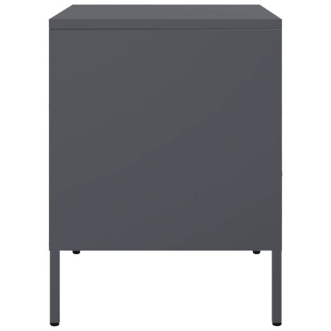 VidaXL Szafki nocne, 2 szt., antracytowe, 36x39x50,5 cm, stal VidaXL Szafki nocne, 2 szt., antracytowe, 36x39x50,5 cm, stal