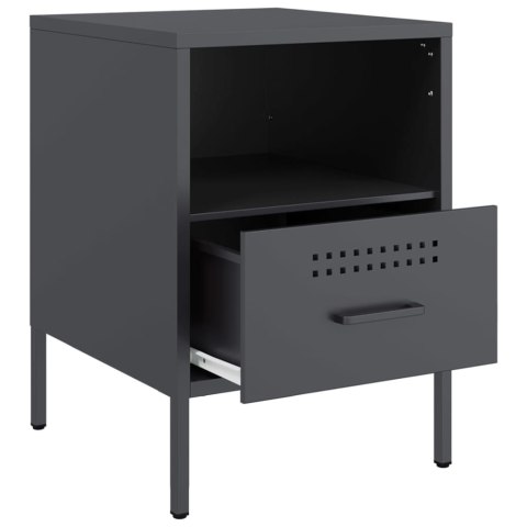 VidaXL Szafki nocne, 2 szt., antracytowe, 36x39x50,5 cm, stal VidaXL Szafki nocne, 2 szt., antracytowe, 36x39x50,5 cm, stal