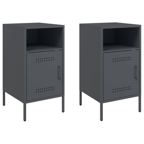 VidaXL Szafki nocne, 2 szt., antracytowe, 36x39x68 cm, stal walcowana VidaXL Szafki nocne, 2 szt., antracytowe, 36x39x68 cm, stal walcowana