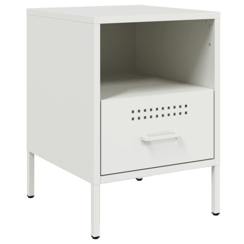VidaXL Szafki nocne, 2 szt., białe, 36x39x50,5 cm, stal walcowana VidaXL Szafki nocne, 2 szt., białe, 36x39x50,5 cm, stal walcowana