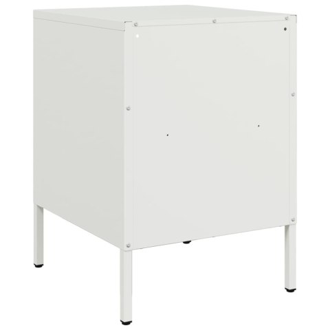 VidaXL Szafki nocne, 2 szt., białe, 36x39x50,5 cm, stal walcowana VidaXL Szafki nocne, 2 szt., białe, 36x39x50,5 cm, stal walcowana