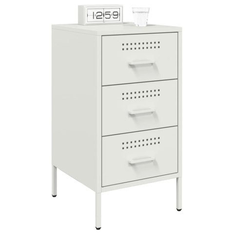 VidaXL Szafki nocne, 2 szt., białe, 36x39x68 cm, stal walcowana VidaXL Szafki nocne, 2 szt., białe, 36x39x68 cm, stal walcowana