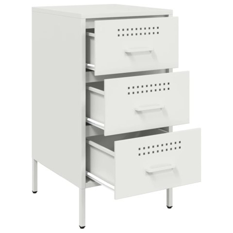 VidaXL Szafki nocne, 2 szt., białe, 36x39x68 cm, stal walcowana VidaXL Szafki nocne, 2 szt., białe, 36x39x68 cm, stal walcowana