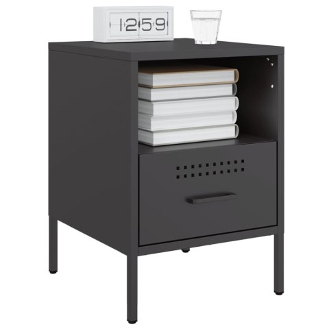 VidaXL Szafki nocne, 2 szt., czarne, 36x39x50,5 cm, stal walcowana VidaXL Szafki nocne, 2 szt., czarne, 36x39x50,5 cm, stal walcowana