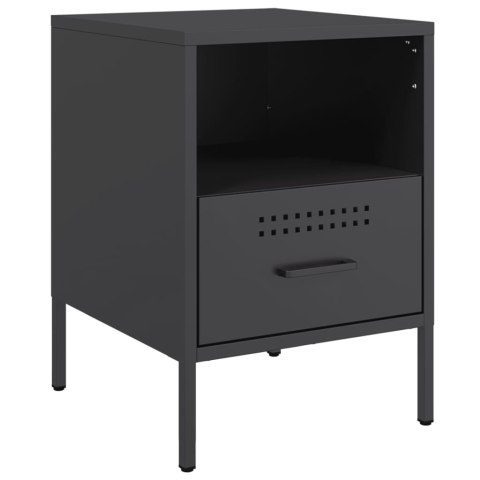 VidaXL Szafki nocne, 2 szt., czarne, 36x39x50,5 cm, stal walcowana VidaXL Szafki nocne, 2 szt., czarne, 36x39x50,5 cm, stal walcowana