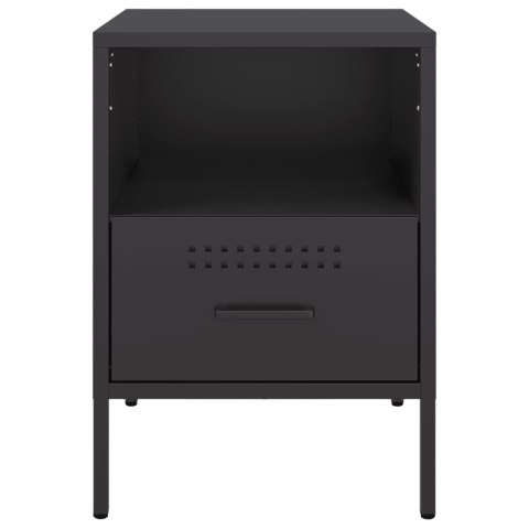 VidaXL Szafki nocne, 2 szt., czarne, 36x39x50,5 cm, stal walcowana VidaXL Szafki nocne, 2 szt., czarne, 36x39x50,5 cm, stal walcowana