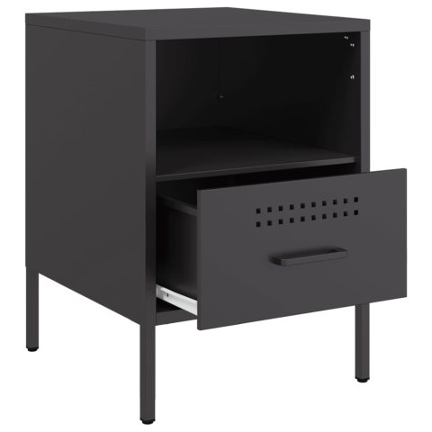 VidaXL Szafki nocne, 2 szt., czarne, 36x39x50,5 cm, stal walcowana VidaXL Szafki nocne, 2 szt., czarne, 36x39x50,5 cm, stal walcowana
