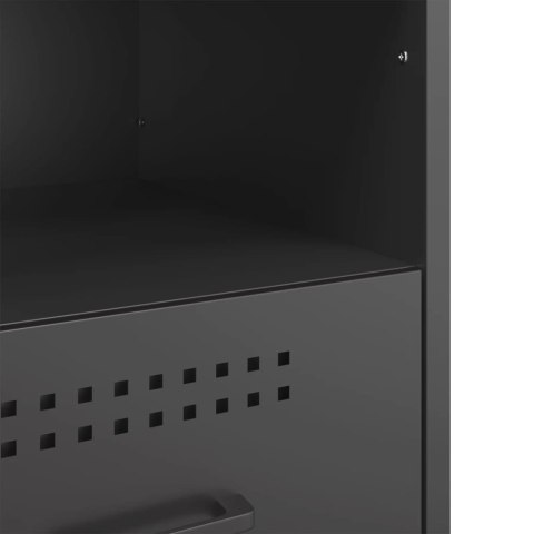 VidaXL Szafki nocne, 2 szt., czarne, 36x39x50,5 cm, stal walcowana VidaXL Szafki nocne, 2 szt., czarne, 36x39x50,5 cm, stal walcowana