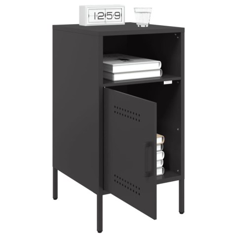VidaXL Szafki nocne, 2 szt., czarne, 36x39x68 cm, stal walcowana VidaXL Szafki nocne, 2 szt., czarne, 36x39x68 cm, stal walcowana