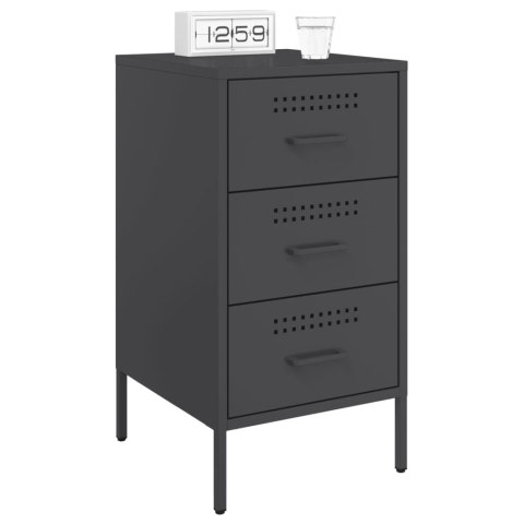 VidaXL Szafki nocne, 2 szt., czarne, 36x39x68 cm, stal walcowana VidaXL Szafki nocne, 2 szt., czarne, 36x39x68 cm, stal walcowana