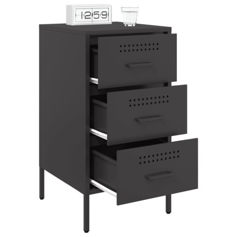 VidaXL Szafki nocne, 2 szt., czarne, 36x39x68 cm, stal walcowana VidaXL Szafki nocne, 2 szt., czarne, 36x39x68 cm, stal walcowana