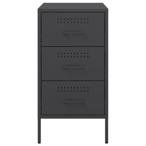 VidaXL Szafki nocne, 2 szt., czarne, 36x39x68 cm, stal walcowana VidaXL Szafki nocne, 2 szt., czarne, 36x39x68 cm, stal walcowana