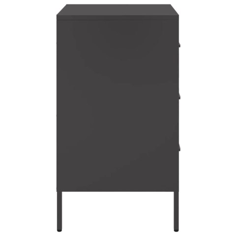 VidaXL Szafki nocne, 2 szt., czarne, 36x39x68 cm, stal walcowana VidaXL Szafki nocne, 2 szt., czarne, 36x39x68 cm, stal walcowana