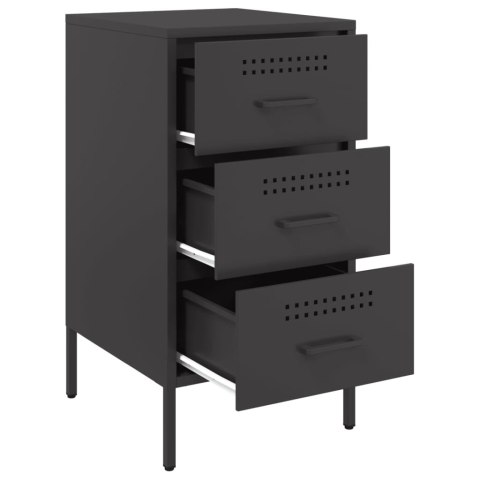 VidaXL Szafki nocne, 2 szt., czarne, 36x39x68 cm, stal walcowana VidaXL Szafki nocne, 2 szt., czarne, 36x39x68 cm, stal walcowana