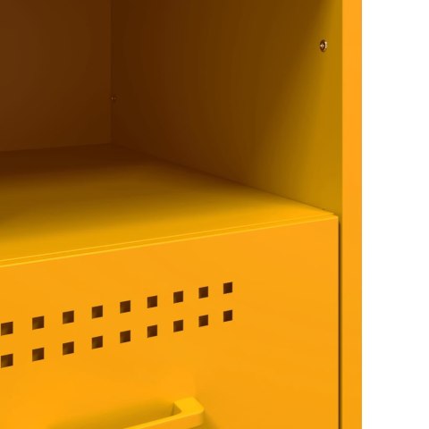 VidaXL Szafki nocne, 2 szt., musztardowe, 36x39x50,5 cm, stal VidaXL Szafki nocne, 2 szt., musztardowe, 36x39x50,5 cm, stal