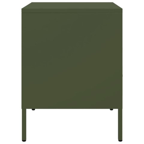 VidaXL Szafki nocne, 2 szt., oliwkowe, 36x39x50,5 cm, stal walcowana VidaXL Szafki nocne, 2 szt., oliwkowe, 36x39x50,5 cm, stal walcowana