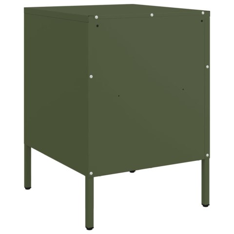 VidaXL Szafki nocne, 2 szt., oliwkowe, 36x39x50,5 cm, stal walcowana VidaXL Szafki nocne, 2 szt., oliwkowe, 36x39x50,5 cm, stal walcowana