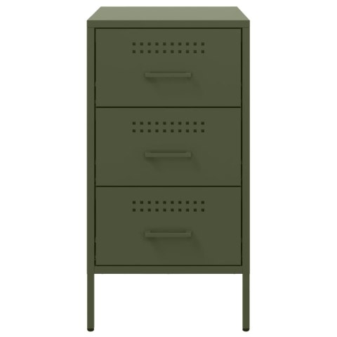 VidaXL Szafki nocne, 2 szt., oliwkowe, 36x39x68 cm, stal walcowana VidaXL Szafki nocne, 2 szt., oliwkowe, 36x39x68 cm, stal walcowana