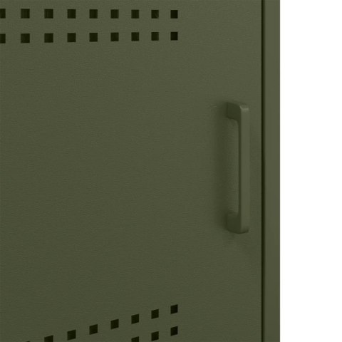 VidaXL Szafki nocne, 2 szt., oliwkowe, 36x39x68 cm, stal walcowana VidaXL Szafki nocne, 2 szt., oliwkowe, 36x39x68 cm, stal walcowana