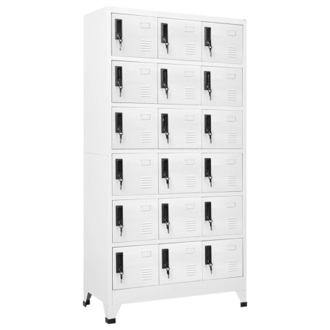 VidaXL Szafa zamykana na klucz, biała, 90x40x180 cm, stalowa VidaXL Szafa zamykana na klucz, biała, 90x40x180 cm, stalowa