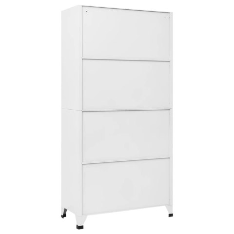 VidaXL Szafa zamykana na klucz, biała, 90x40x180 cm, stalowa VidaXL Szafa zamykana na klucz, biała, 90x40x180 cm, stalowa