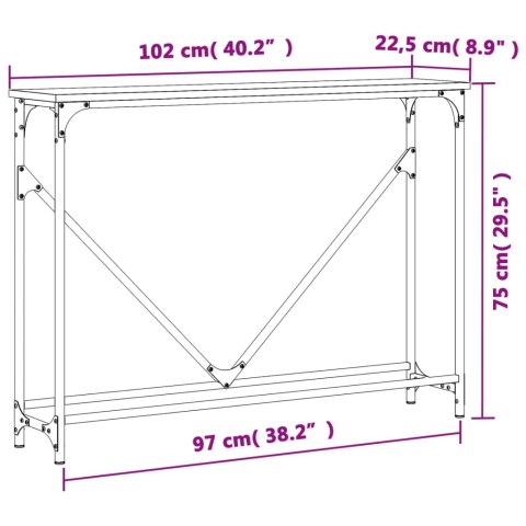 VidaXL Stolik konsolowy, czarny, 102x22,5x75 cm VidaXL Stolik konsolowy, czarny, 102x22,5x75 cm