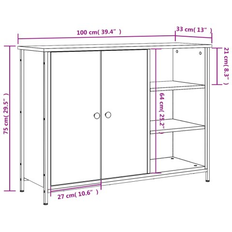 VidaXL Szafka, dąb sonoma, 100x33x75 cm, materiał drewnopochodny VidaXL Szafka, dąb sonoma, 100x33x75 cm, materiał drewnopochodny