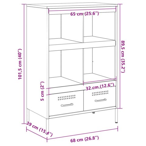 VidaXL Szafka, oliwkowa, 68x39x101,5 cm, stal walcowana na zimno VidaXL Szafka, oliwkowa, 68x39x101,5 cm, stal walcowana na zimno
