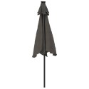 VidaXL Parasol ogrodowy LED, stalowy słupek, antracyt, 225x225x212 cm