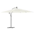 VidaXL Parasol ogrodowy na stalowym słupku, biały, 290x290x238 cm